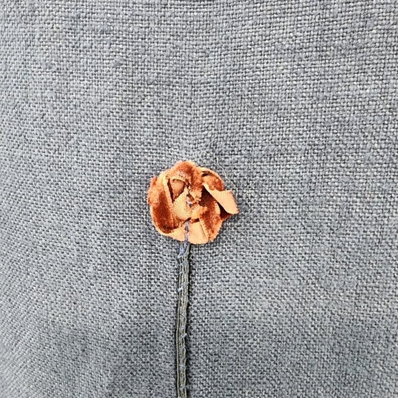 Krista Larson Women's Vintage 100% Linen Applique Blouse and Skirt Set - OS - Picture 6 of 12